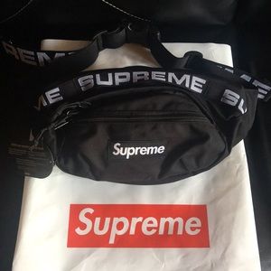 Supreme black waist bag NWT